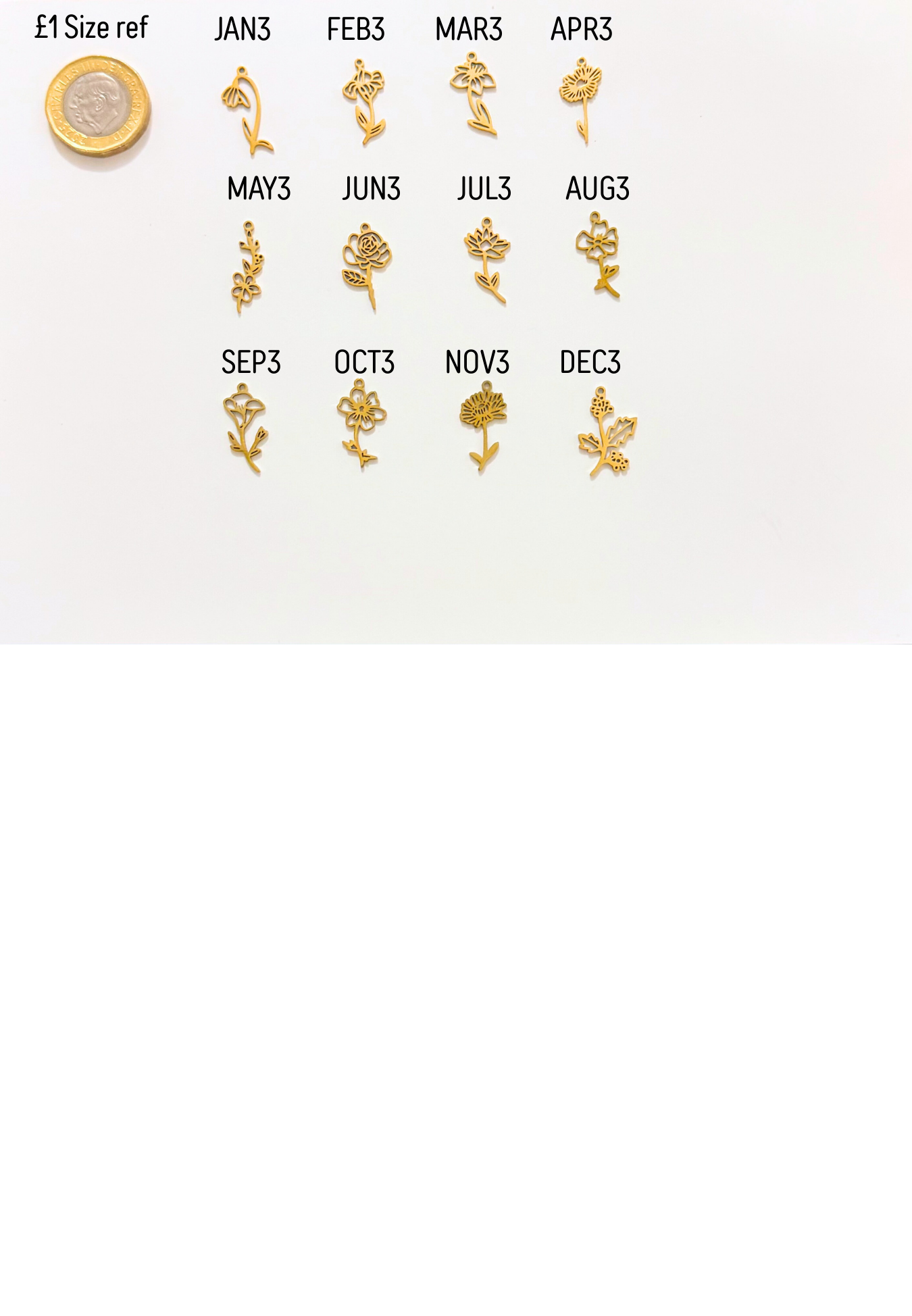 Birth flower charms