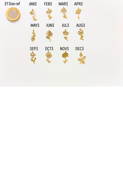 Birth flower charms