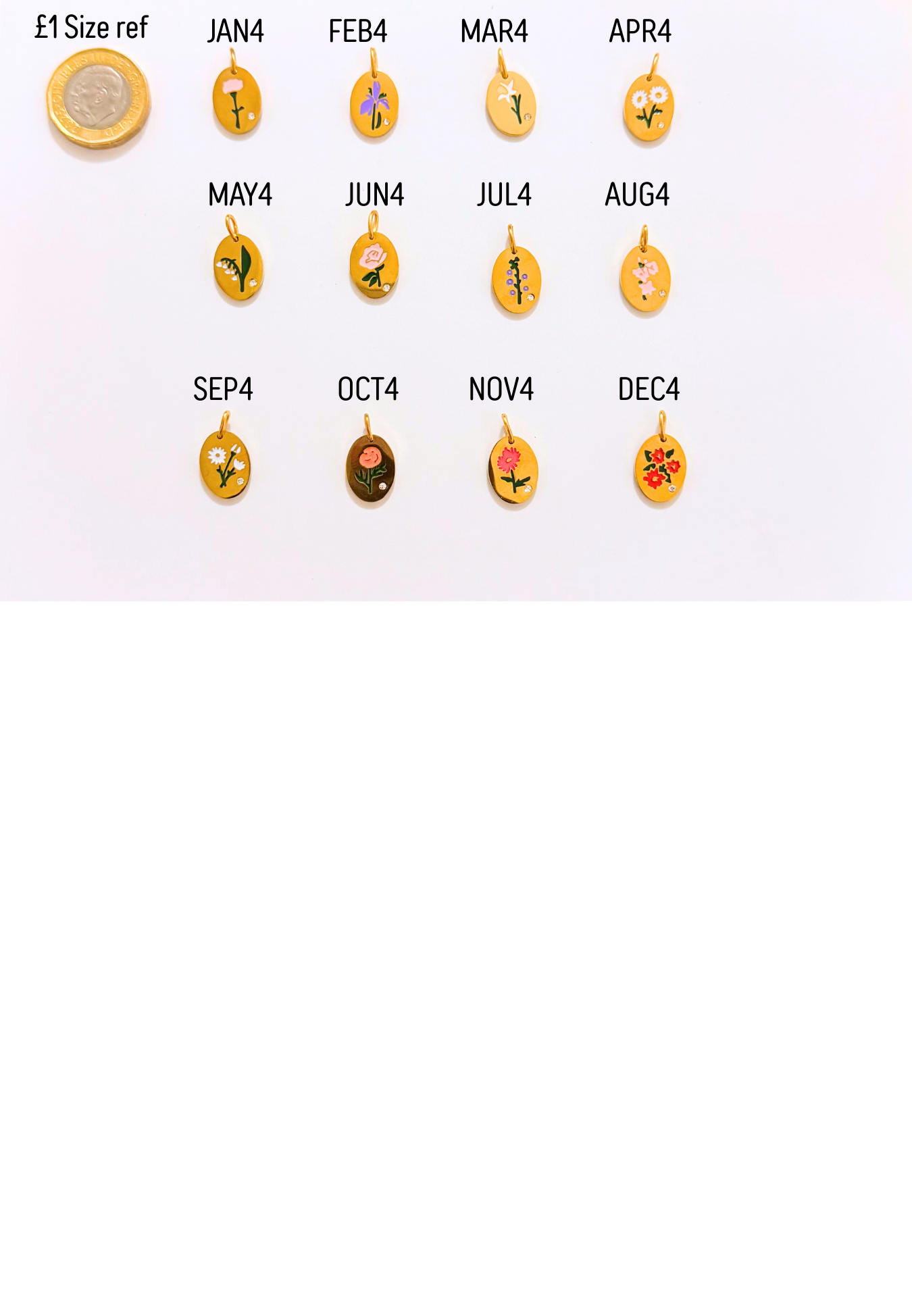 Birth flower charms