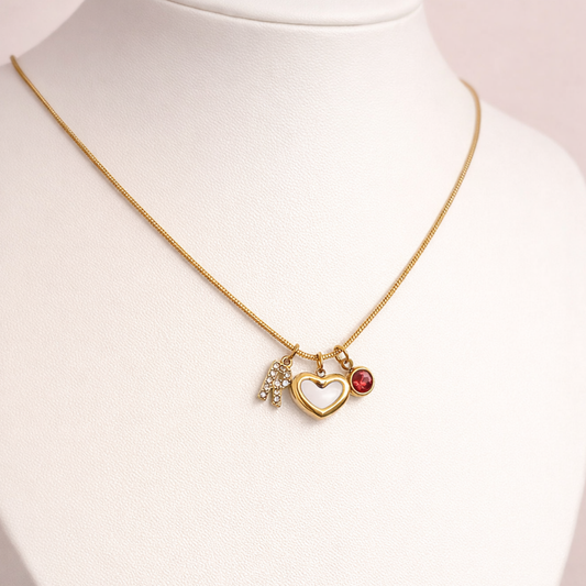 Initial Birth Stone Necklace