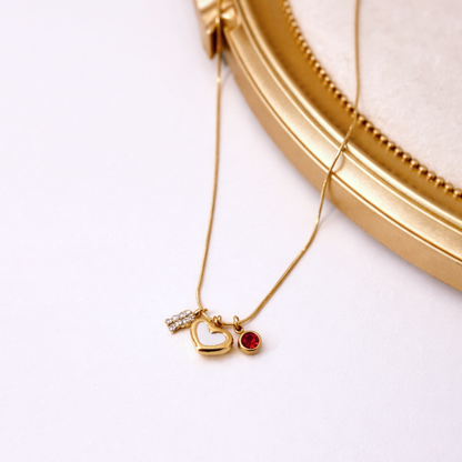 Initial Birth Stone Necklace