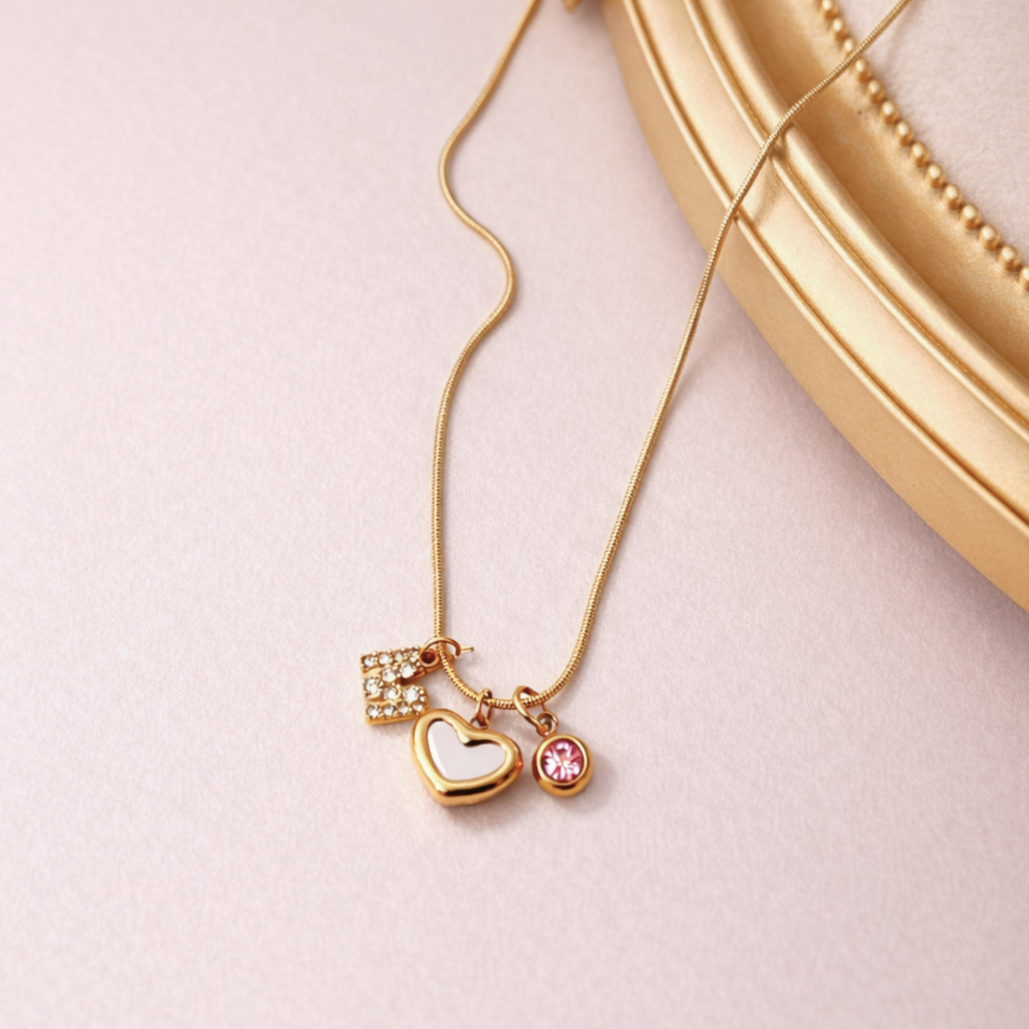 Initial Birth Stone Necklace