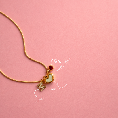 Initial Birth Stone Necklace